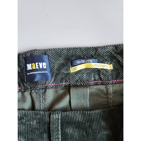 NWT Maeve The Colette Cropped Corduroy Wide Leg Pants Sz 34 Petite Green #7E411 - Picture 10 of 13